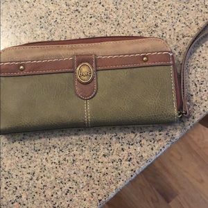 Hunter green wristlet